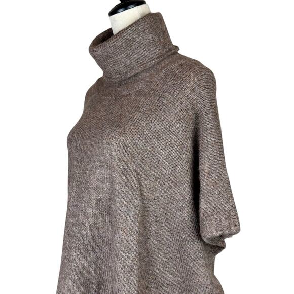 Universal Thread NWT OS Brown Knit Turtleneck Pullover Poncho Sweater - Picture 5 of 11